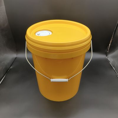 18 liter industriële smeermiddel emmer met mondstuk geel stapelbaar 20 liter plastic emmer