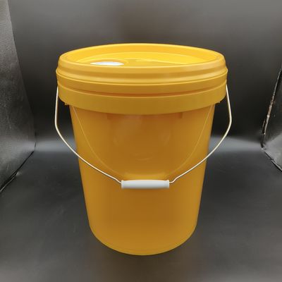 18 liter industriële smeermiddel emmer met mondstuk geel stapelbaar 20 liter plastic emmer