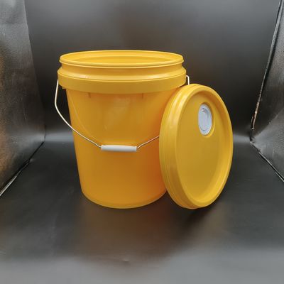 18 liter industriële smeermiddel emmer met mondstuk geel stapelbaar 20 liter plastic emmer