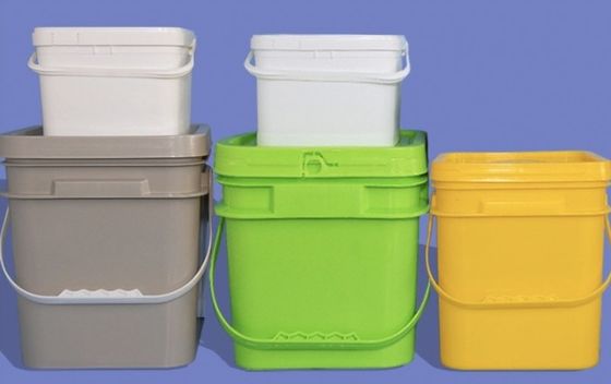 2 lbs vierkante voedselopslag Plastic emmers met deksels IML decoratie