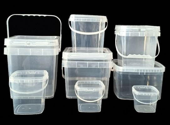2 lbs vierkante voedselopslag Plastic emmers met deksels IML decoratie