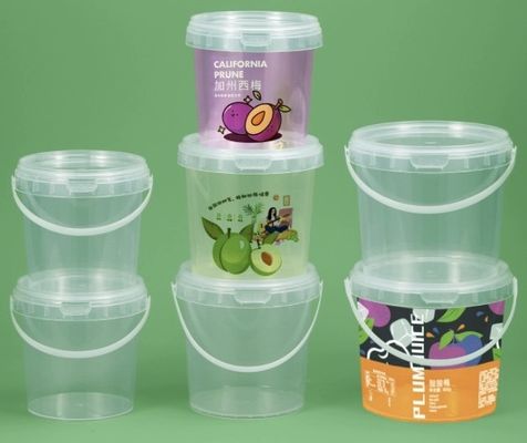 Opstapelbare plastic PP-voedselopslag emmers met deksel en handvat