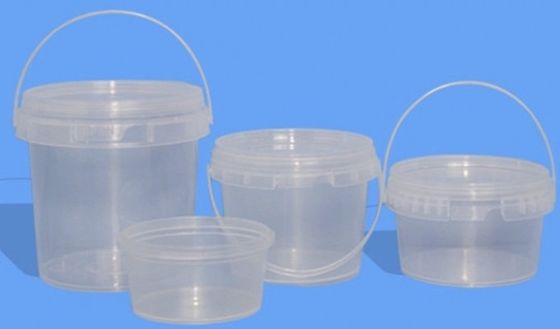 5l heldere plastic emmers met deksel warmteoverbrengingsdecoratie