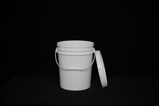 Ronde witte aangepaste logo voedselkwaliteit voedselopslag emmer vaatwasser kluis / stapelbaar